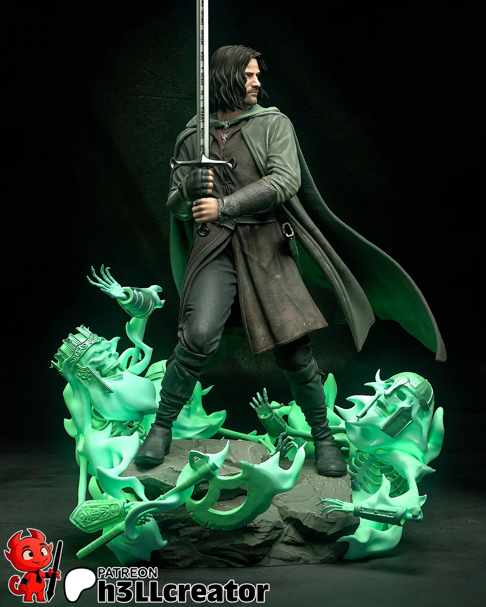 Aragorn | Fan Art | 3D Printed Resin Model Garage Kit | *Un-Painted* | H3LL Creator 5