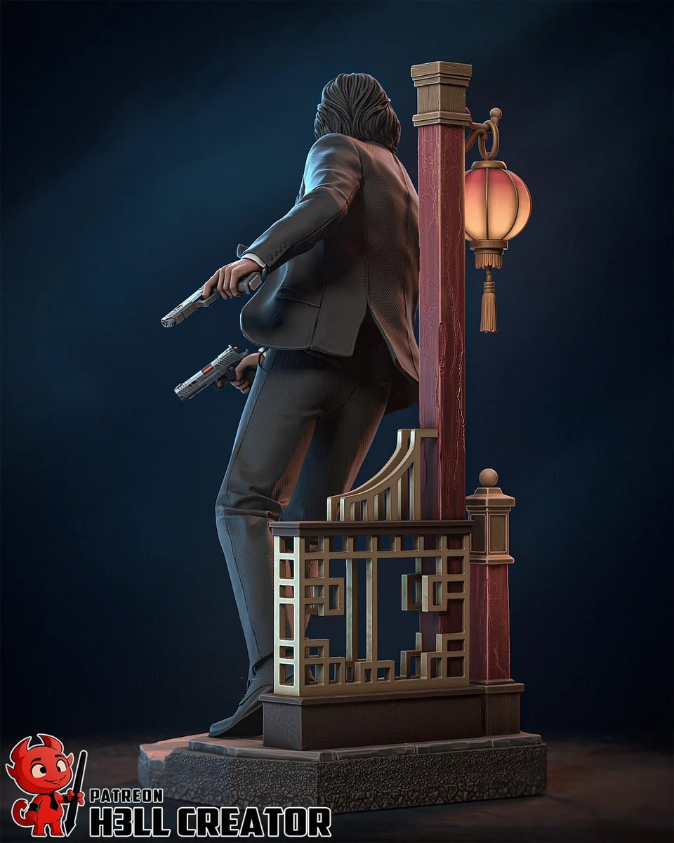John Wick | Fan Art | 3D Printed Resin Model Garage Kit | *Un-Painted* | H3LL Creator 8