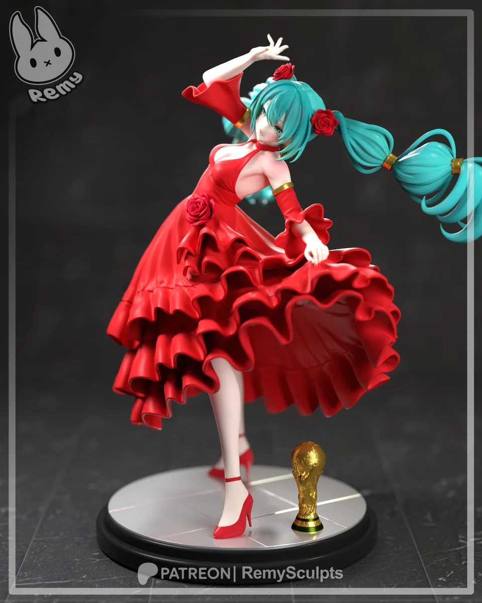 Hatsune Miku (Spanish) | Fan Art | 3D Printed Resin Model Garage Kit | *Un-Painted* | Remy Sculpts 3