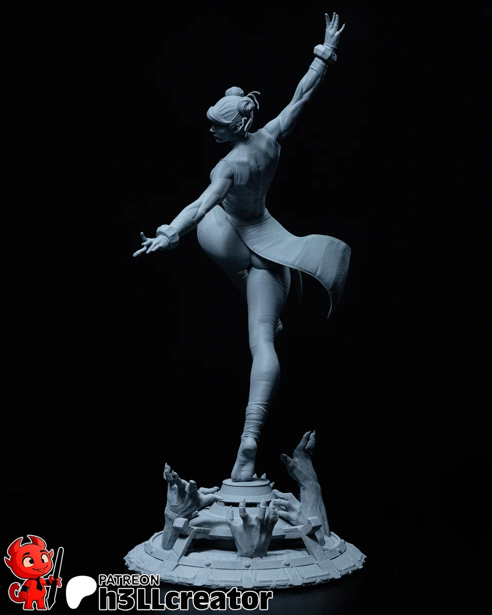 Chun-Li | Fan Art | 3D Printed Resin Model Garage Kit | *Un-Painted* | H3LL Creator 11