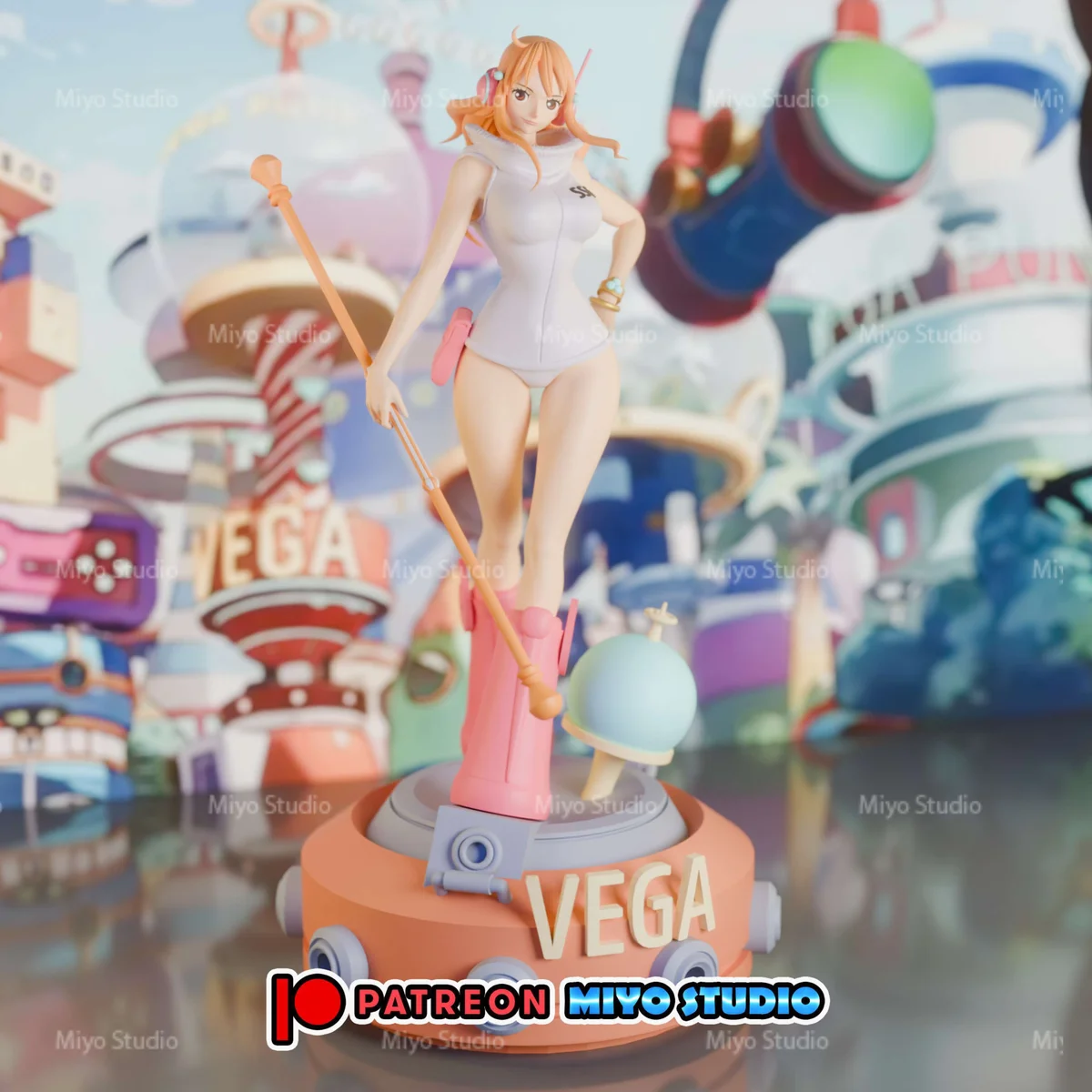 Nami Egghead | Fan Art | 3D Printed Resin Model Garage Kit | *Un-Painted* | MiyoStudio 4