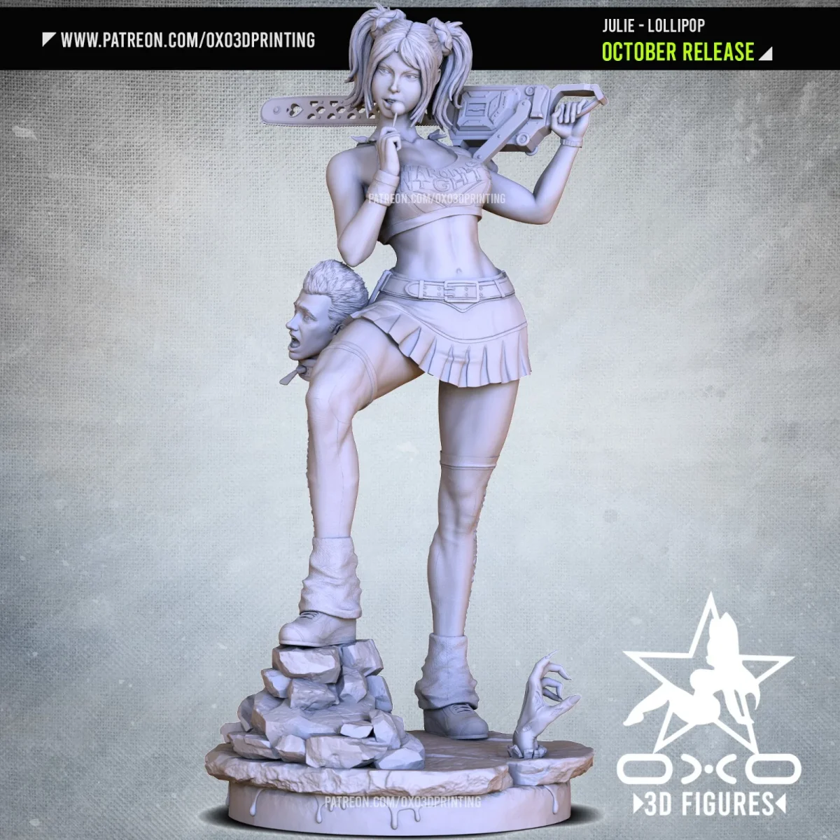 Julie Lollipop | Fan Art | 3D Printed Resin Model Garage Kit | *Un-Painted* | OXO3D 7