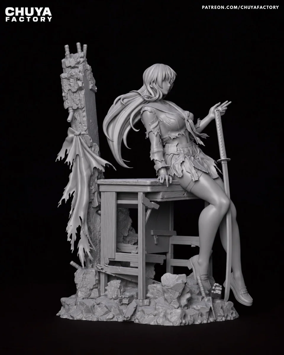 Saeko Busujima | Fan Art | 3D Printed Resin Model Garage Kit | *Un-Painted* | Chuya Factory 9