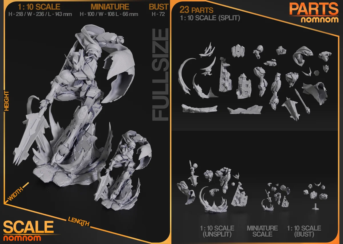Barbatos | Fan Art | 3D Printed Resin Model Garage Kit | *Un-Painted* | Nomnom 3