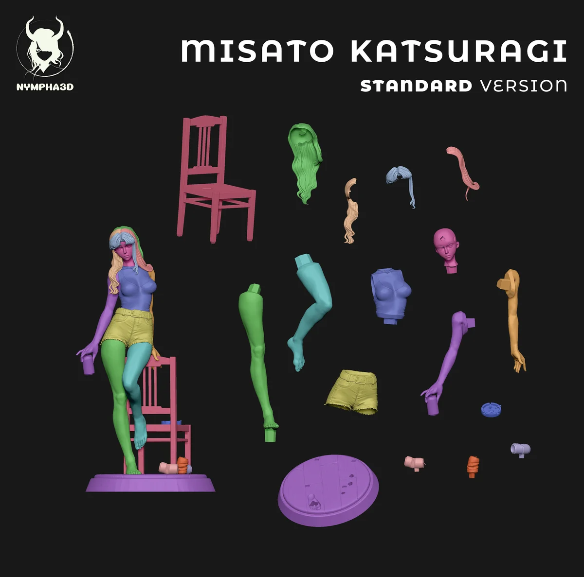 Misato Katsuragi | Fan Art | 3D Printed Resin Model Garage Kit | *Un-Painted* | Nympha3D 7