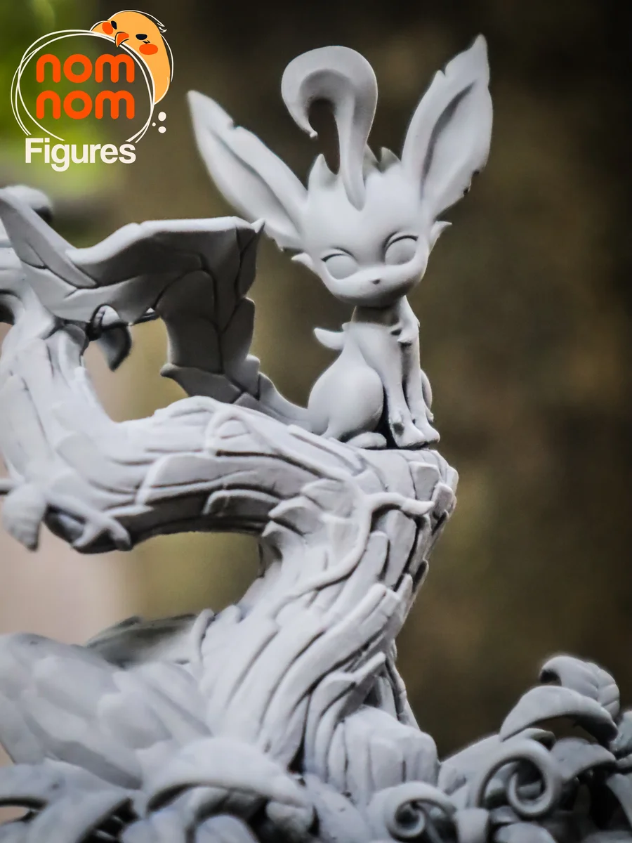 Chibi Leafeon | Fan Art | 3D Printed Resin Model Garage Kit | *Un-Painted* | Nomnom 8