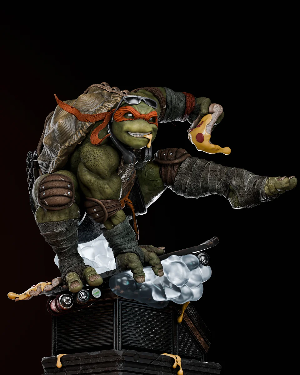 Michelangelo | Fan Art | 3D Printed Resin Model Garage Kit | *Un-Painted* | ZEZ Studio 7