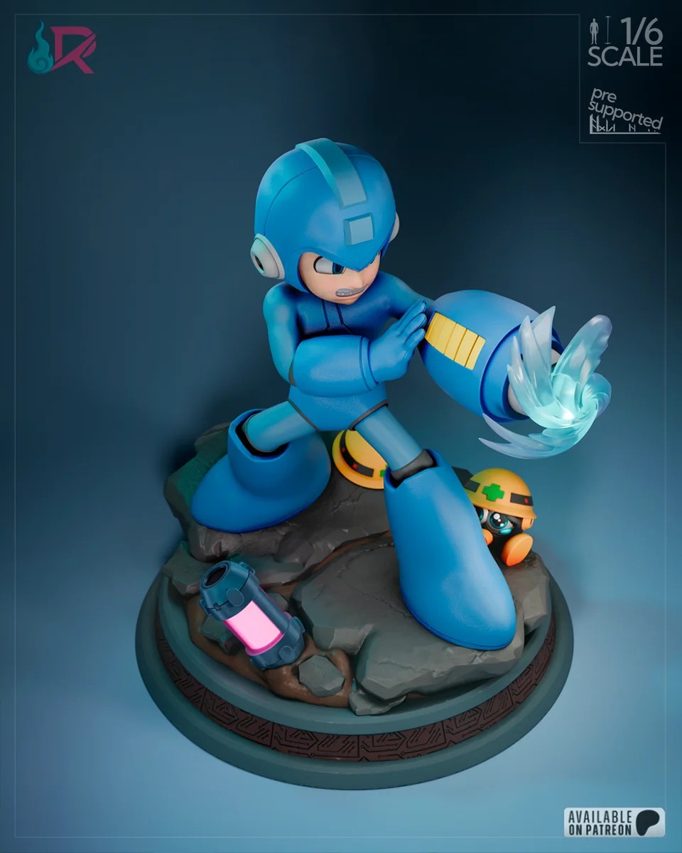 Megaman - Classic | Fan Art | 3D Printed Resin Model Garage Kit | *Un-Painted* | Rechtag 4