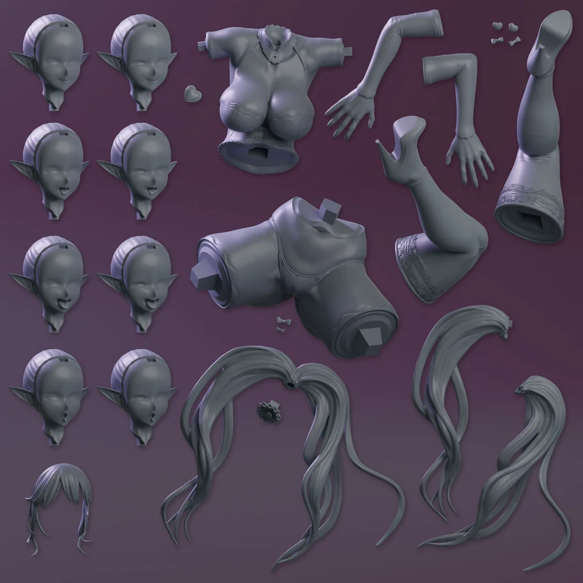 Naughty Elf having lots of pleasure | Fan Art | 3D Printed Resin Model Garage Kit | *Un-Painted* | KiTNo 7