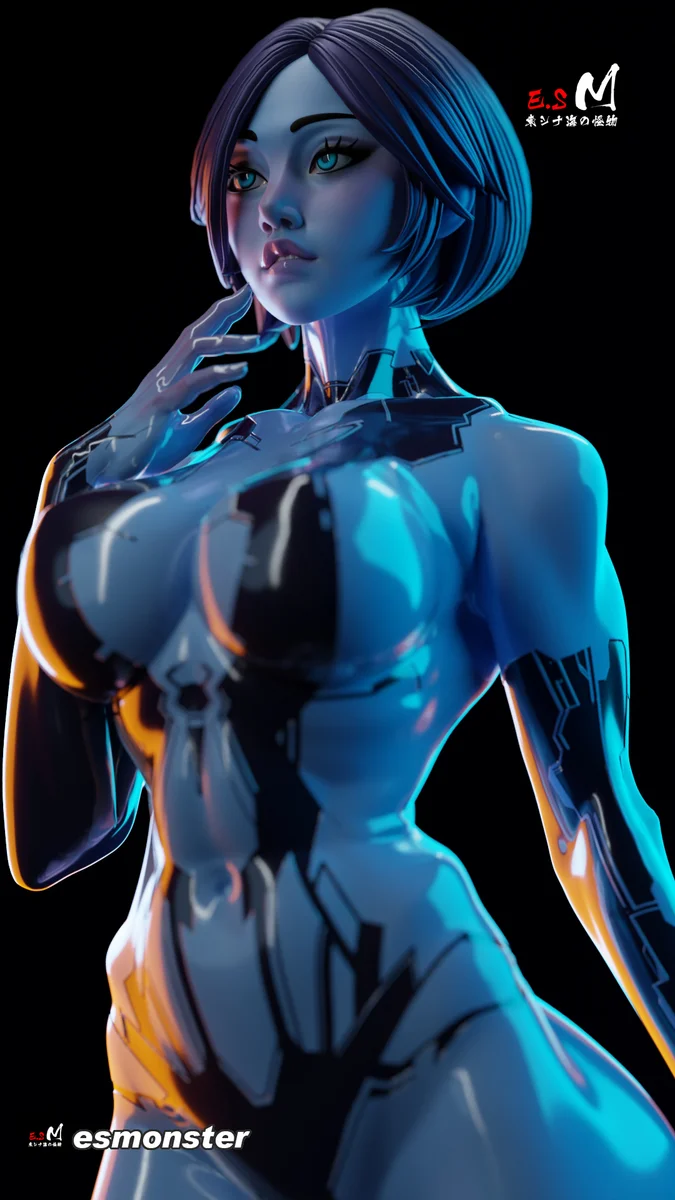 Cortana | Fan Art | 3D Printed Resin Model Garage Kit | *Un-Painted* | ES Monster 3