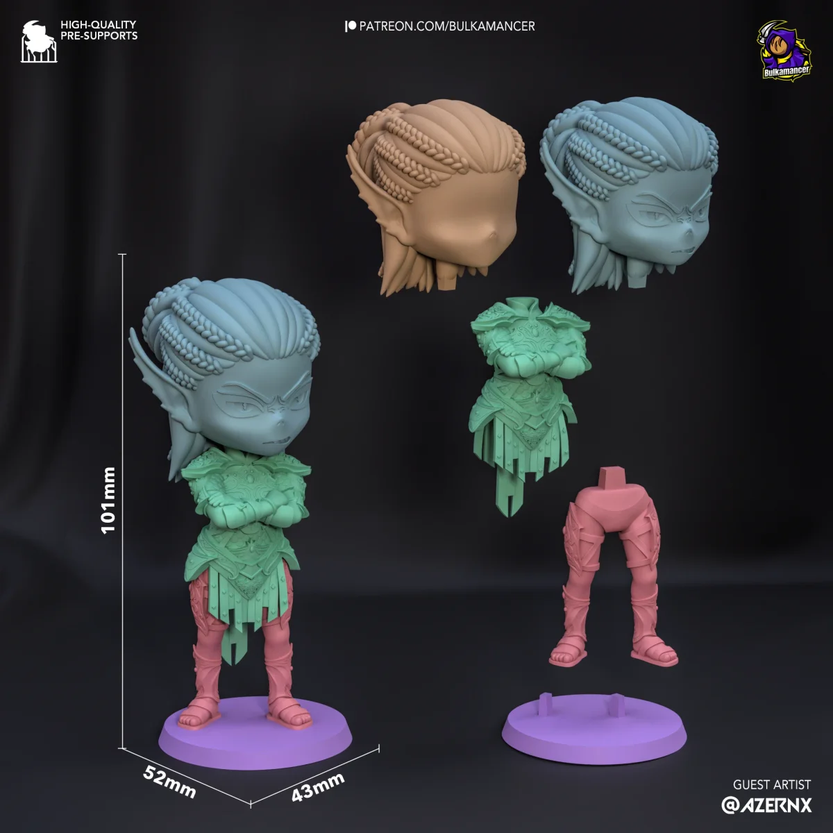 Chibi Origin Characters (Complete Set of 6) | Fan Art | 3D Printed Resin Model Garage Kit | *Un-Painted* | Bulkamancer 9