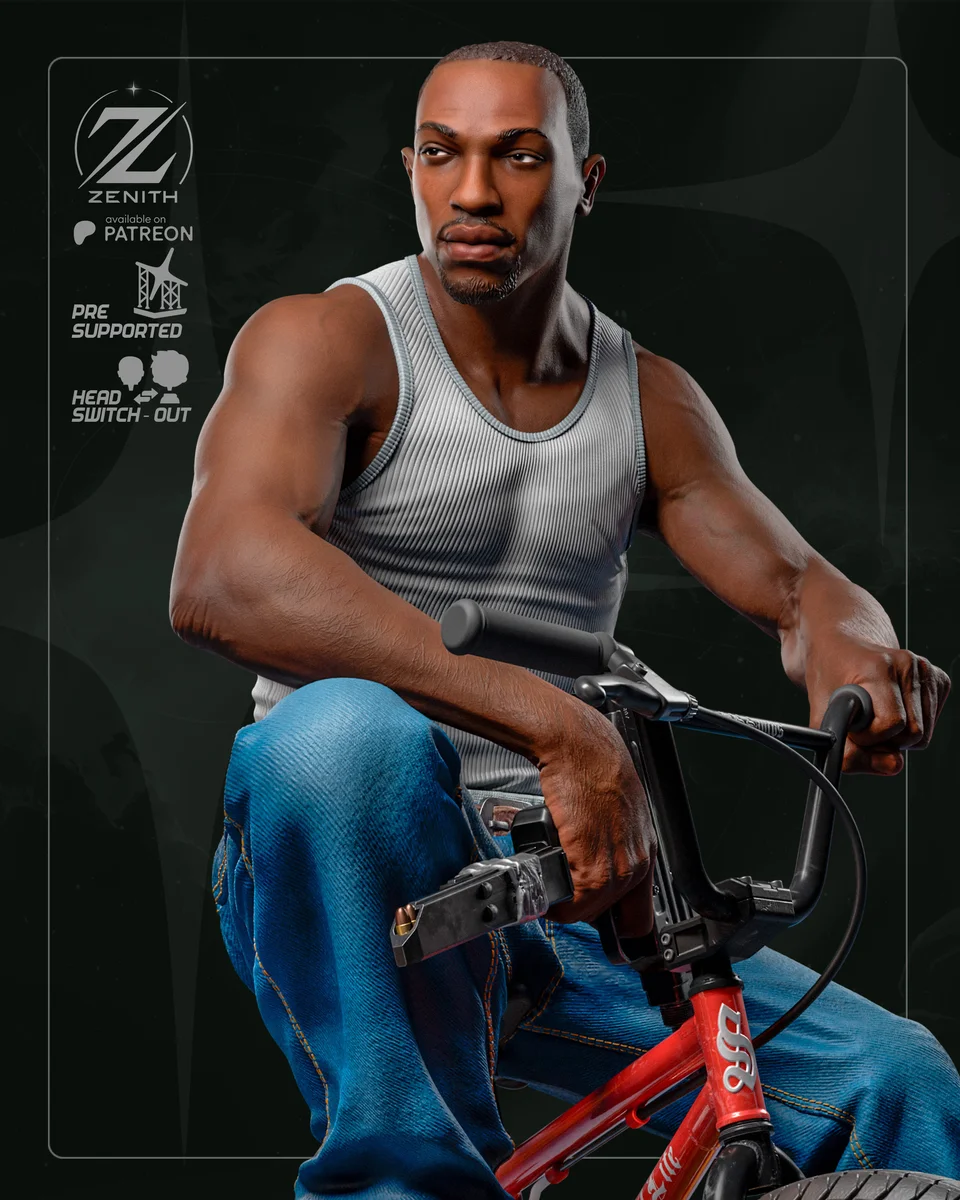 CJ GTA | Fan Art | 3D Printed Resin Model Garage Kit | *Un-Painted* | Zenith Studios