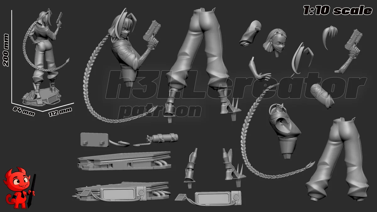 Talia Yang | Fan Art | 3D Printed Resin Model Garage Kit | *Un-Painted* | H3LL Creator 13