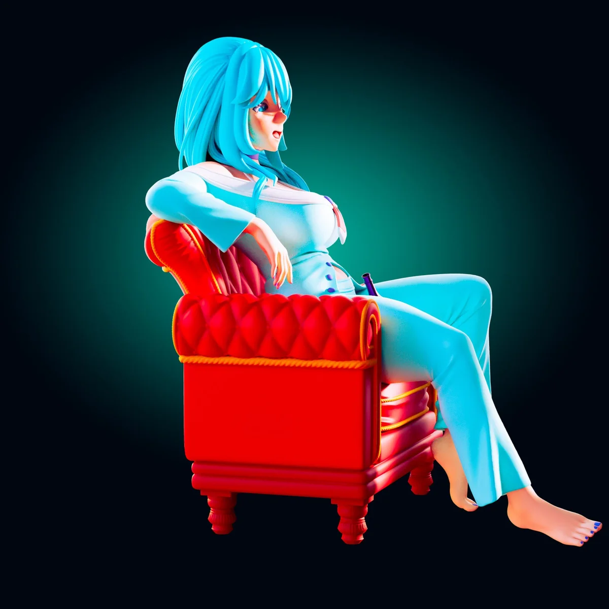 Aqua | Fan Art | 3D Printed Resin Model Garage Kit | *Un-Painted* | Officer Rhu 2