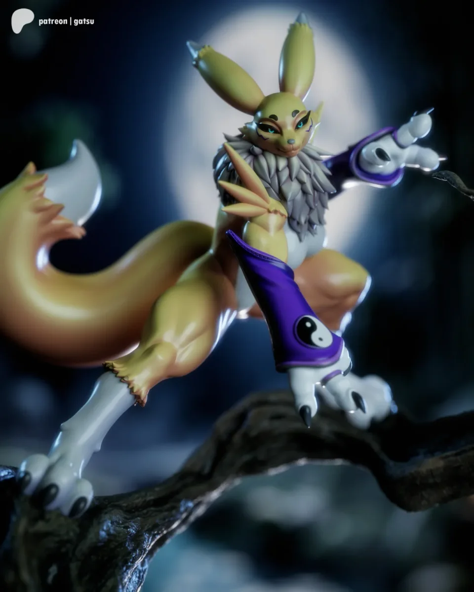 Renamon | Fan Art | 3D Printed Resin Model Garage Kit | *Un-Painted* | Gatsu Studios