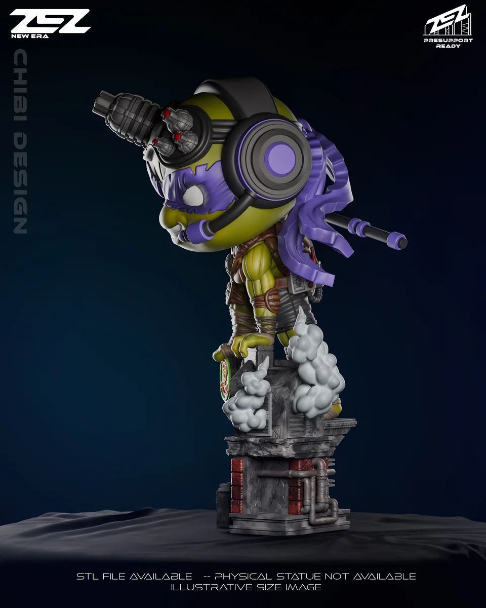 Chibi Donatello | Fan Art | 3D Printed Resin Model Garage Kit | *Un-Painted* | ZEZ Studio 3