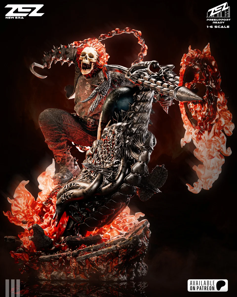 Ghost Rider | Fan Art | 3D Printed Resin Model Garage Kit | *Un-Painted* | ZEZ Studio 3