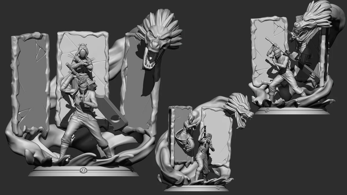 Zabuza & Haku | Fan Art | 3D Printed Resin Model Garage Kit | *Un-Painted* | Inaki Sculpts 6