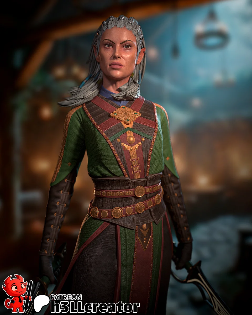 Jaheira | Fan Art | 3D Printed Resin Model Garage Kit | *Un-Painted* | H3LL Creator