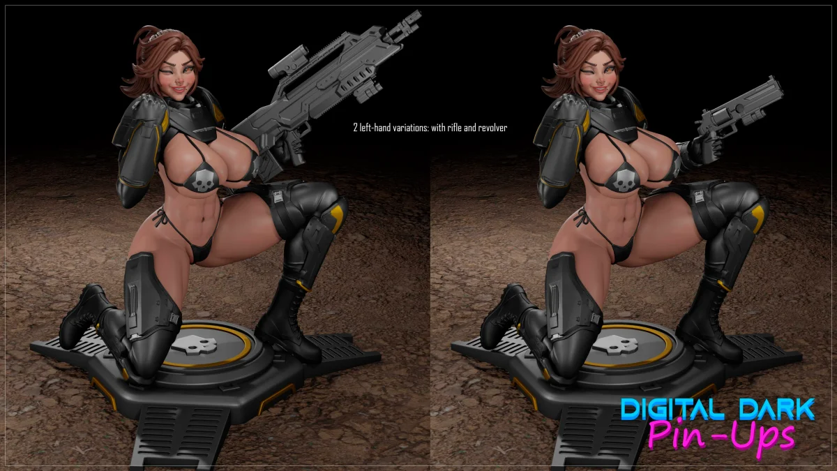 Helldiver Girl | Fan Art | 3D Printed Resin Model Garage Kit | *Un-Painted* | Digital Dark 4