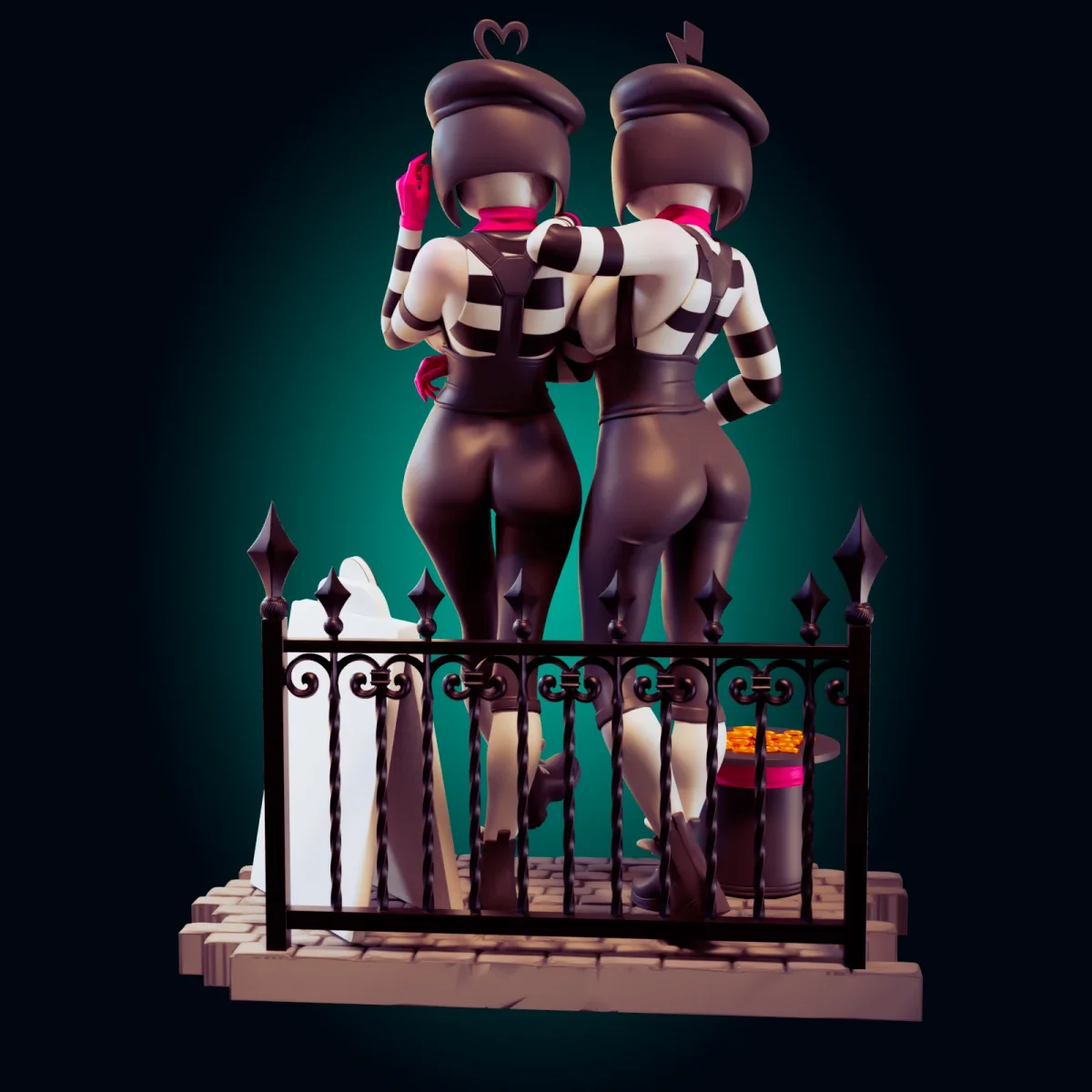 Bonbon & Chuchu | Fan Art | 3D Printed Resin Model Garage Kit | *Un-Painted* | Officer Rhu 2