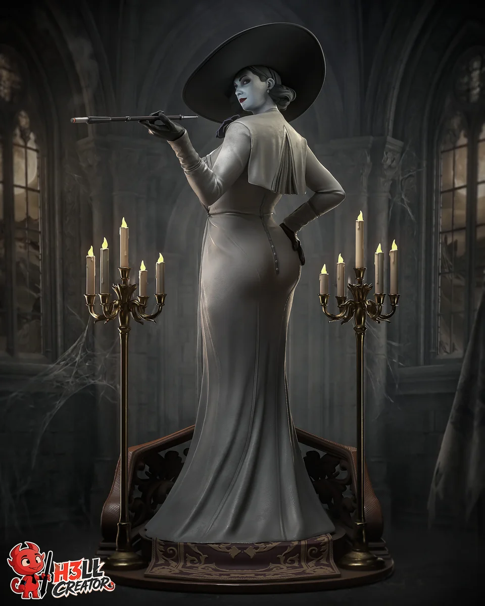 Lady Dimitrescu | Fan Art | 3D Printed Resin Model Garage Kit | *Un-Painted* | H3LL Creator 4