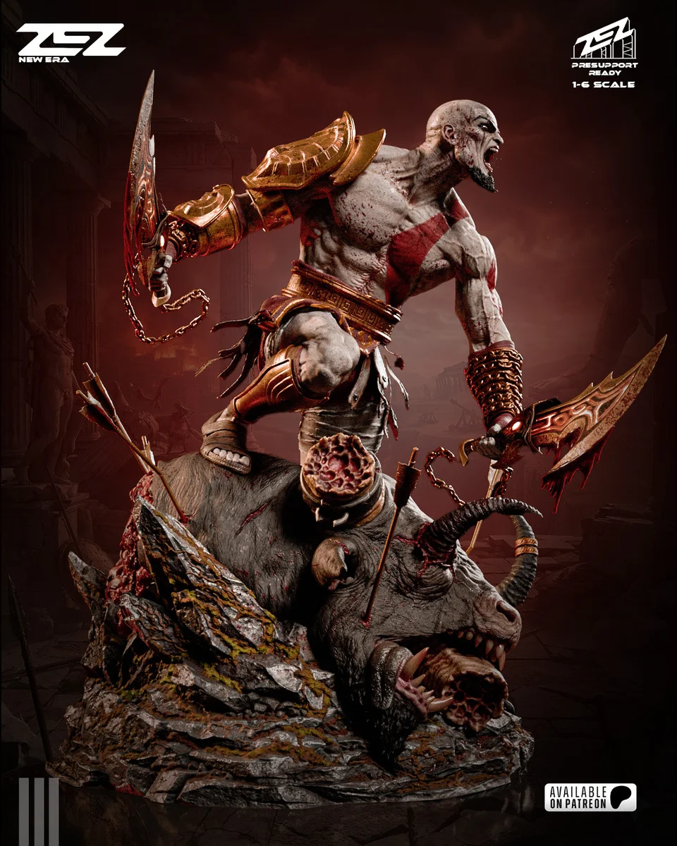 Kratos | Fan Art | 3D Printed Resin Model Garage Kit | *Un-Painted* | ZEZ Studio 4