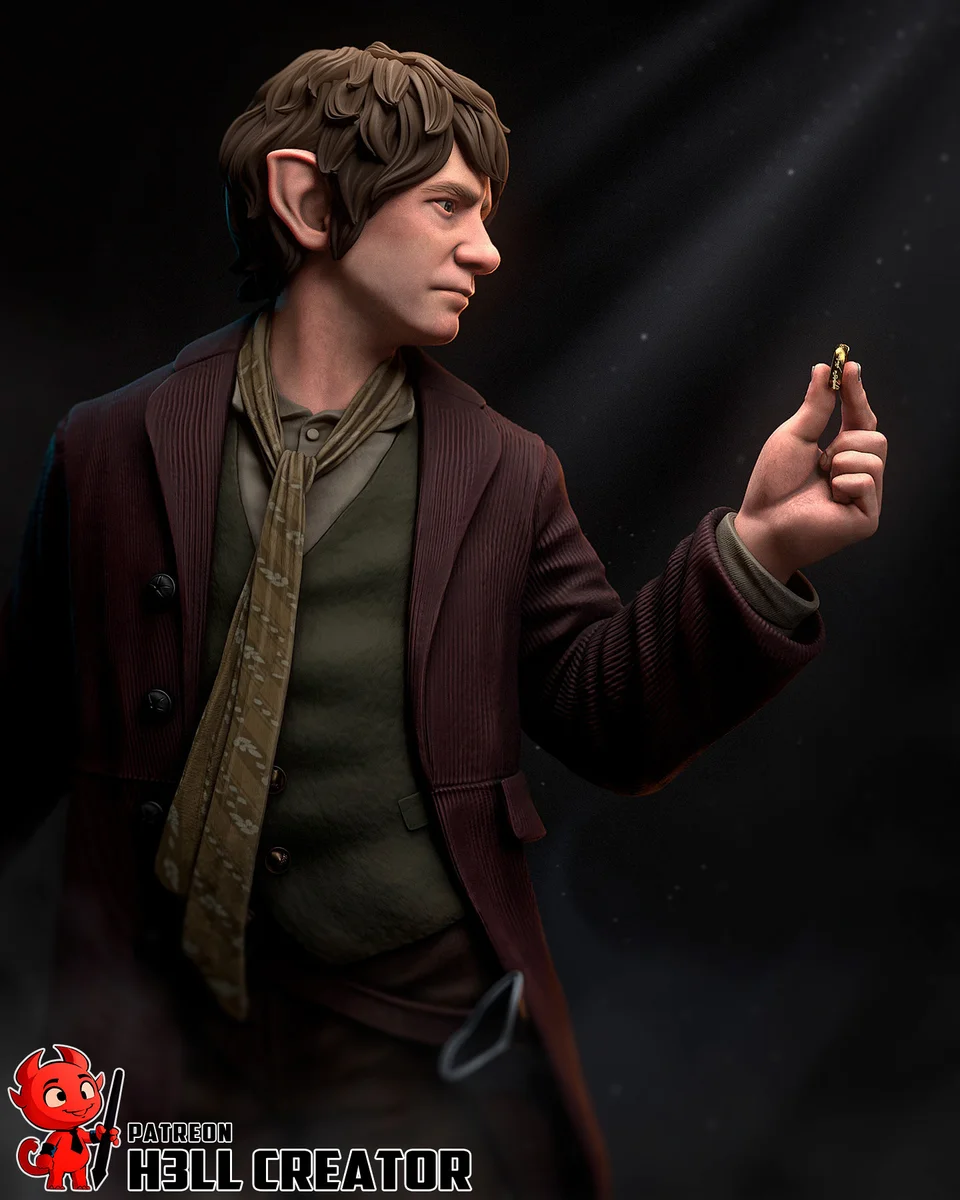 Bilbo Baggins | Fan Art | 3D Printed Resin Model Garage Kit | *Un-Painted* | H3LL Creator 5