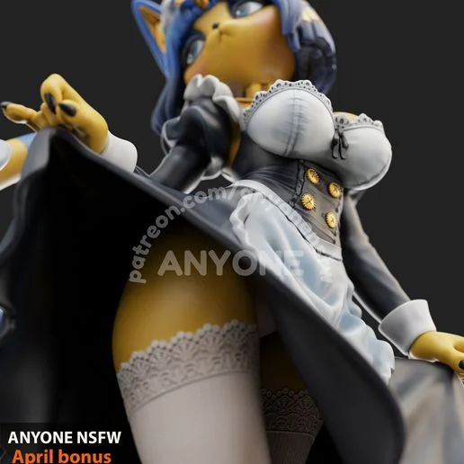Maid Ankha | Fan Art | 3D Printed Resin Model Garage Kit | *Un-Painted* | AnyoneNSFW 6