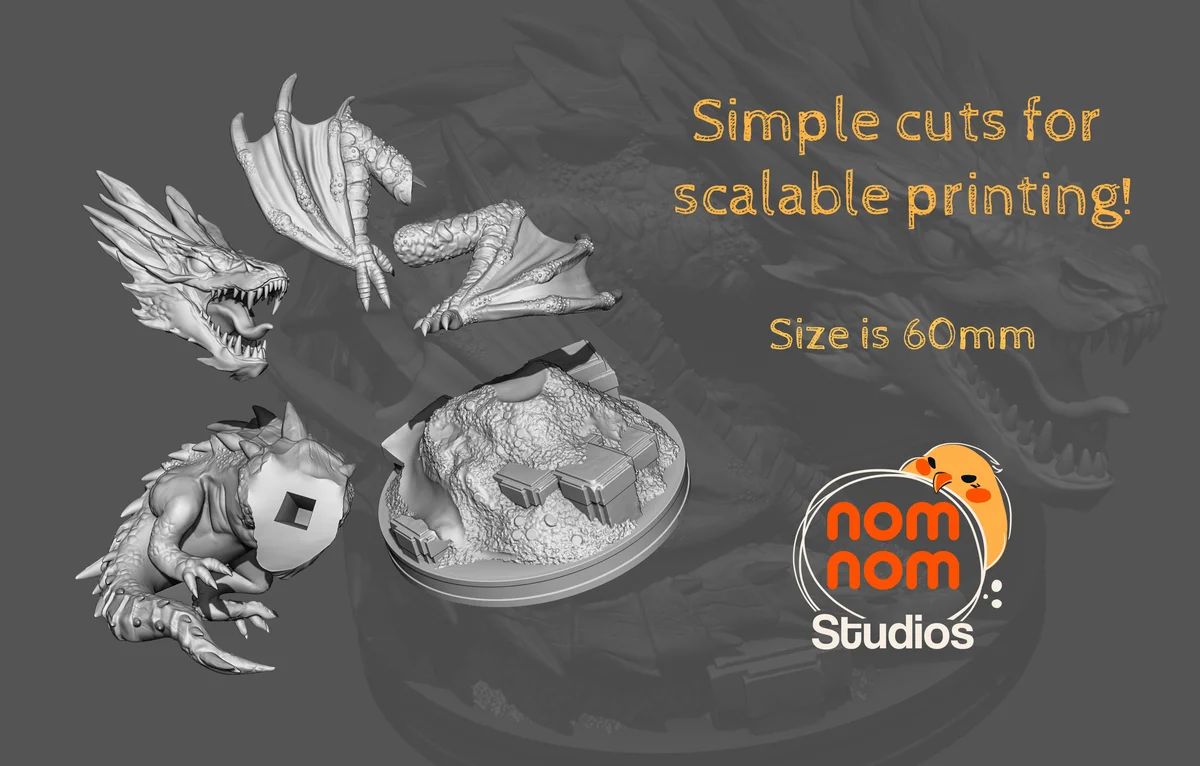 Chibi Tiny Smaug | Fan Art | 3D Printed Resin Model Garage Kit | *Un-Painted* | Nomnom 3