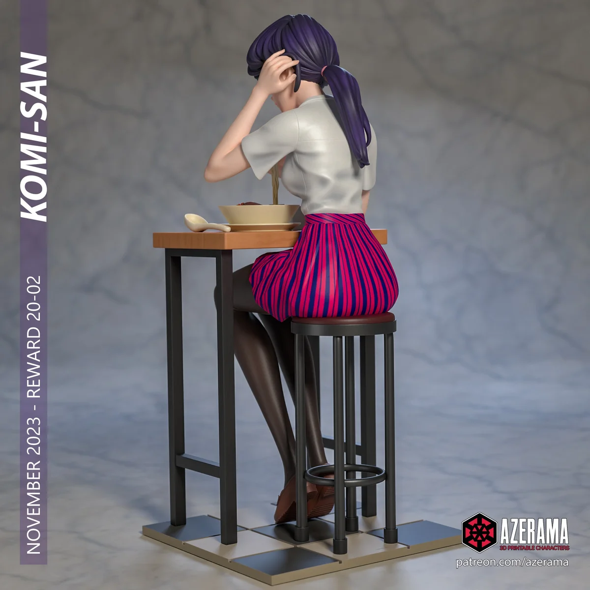 Komi | Fan Art | 3D Printed Resin Model Garage Kit | *Un-Painted* | Azerama 3