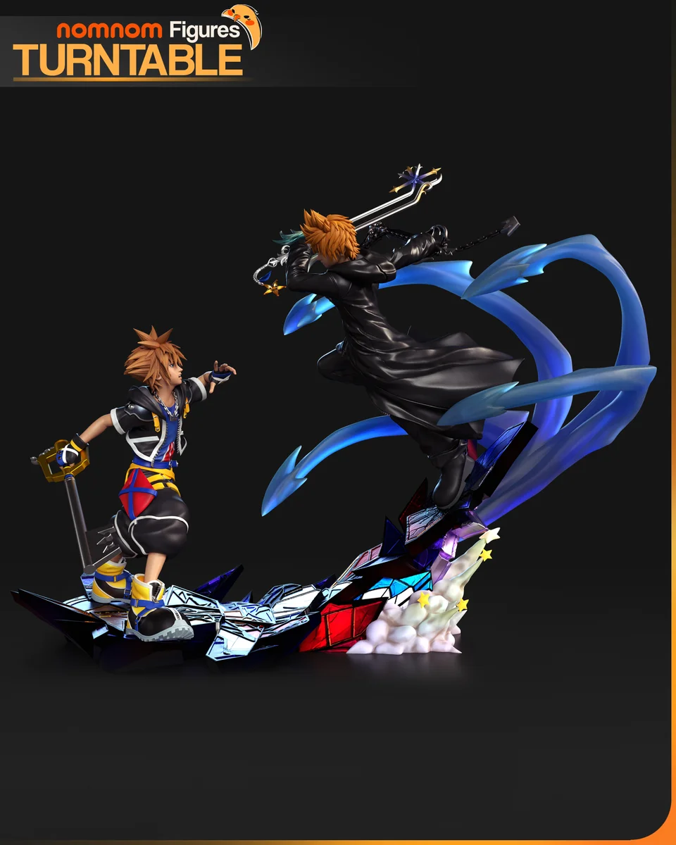 Roxas x Sora | Fan Art | 3D Printed Resin Model Garage Kit | *Un-Painted* | Nomnom 9