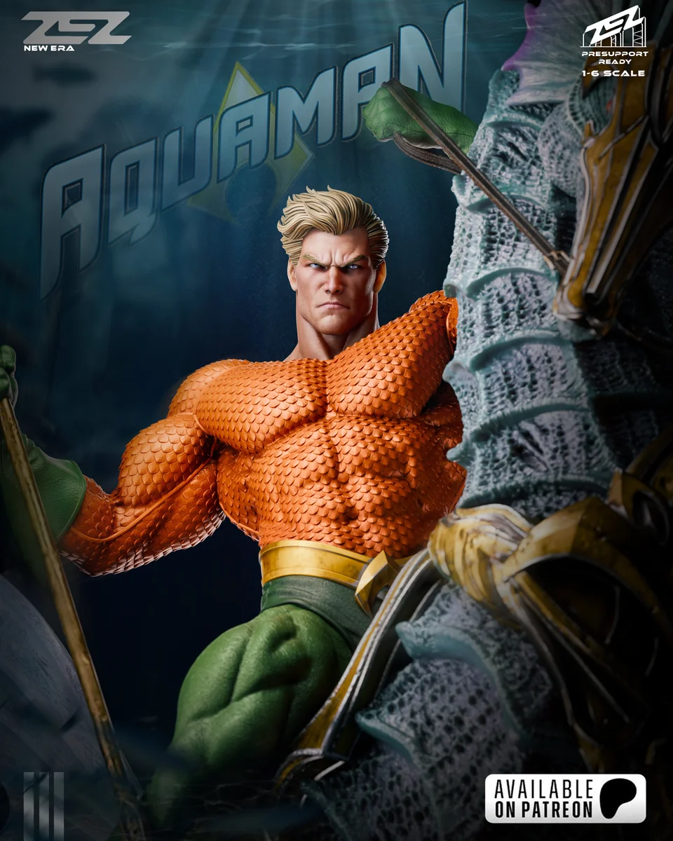 Aquaman | Fan Art | 3D Printed Resin Model Garage Kit | *Un-Painted* | ZEZ Studio