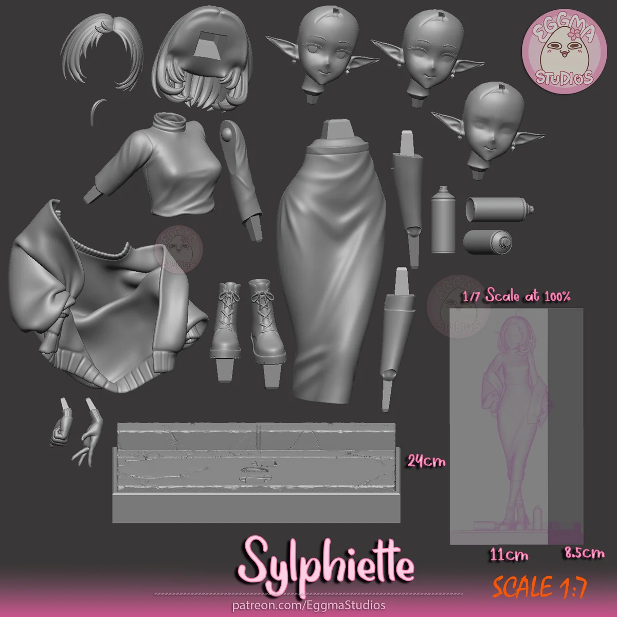Sylphiette | Fan Art | 3D Printed Resin Model Garage Kit | *Un-Painted* | EggmaStudios 10
