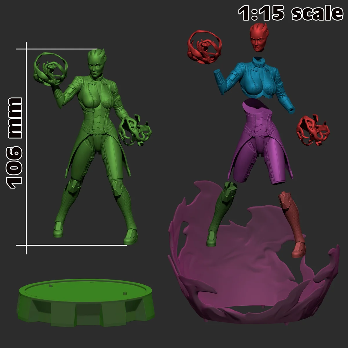 Liara T'Soni | Fan Art | 3D Printed Resin Model Garage Kit | *Un-Painted* | H3LL Creator 4