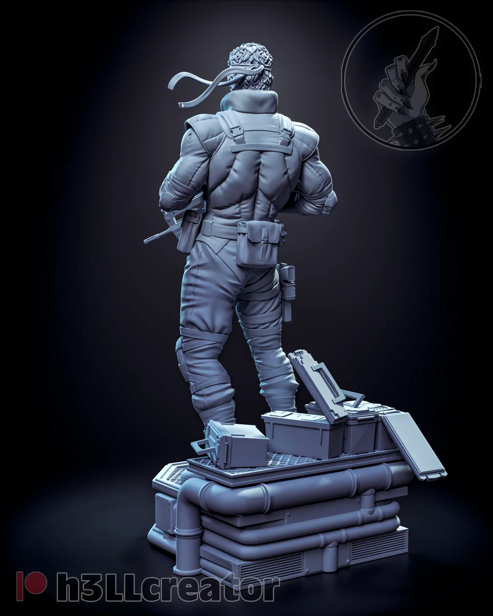 Solid Snake | Fan Art | 3D Printed Resin Model Garage Kit | *Un-Painted* | H3LL Creator 9
