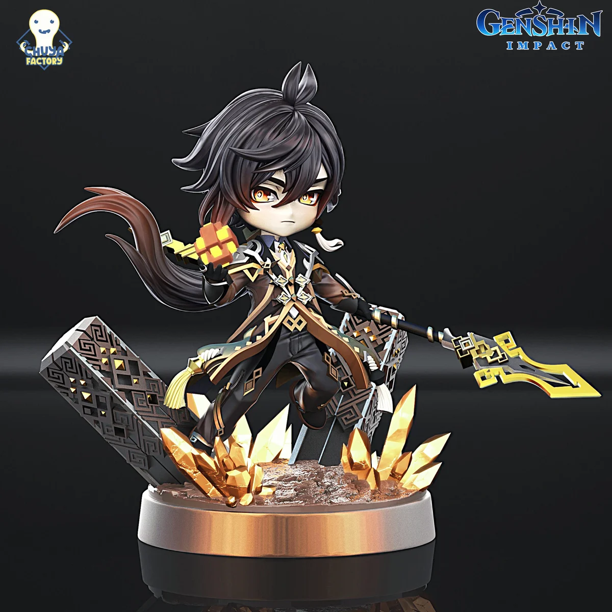 Chibi Zhongli | Fan Art | 3D Printed Resin Model Garage Kit | *Un-Painted* | Chuya Factory