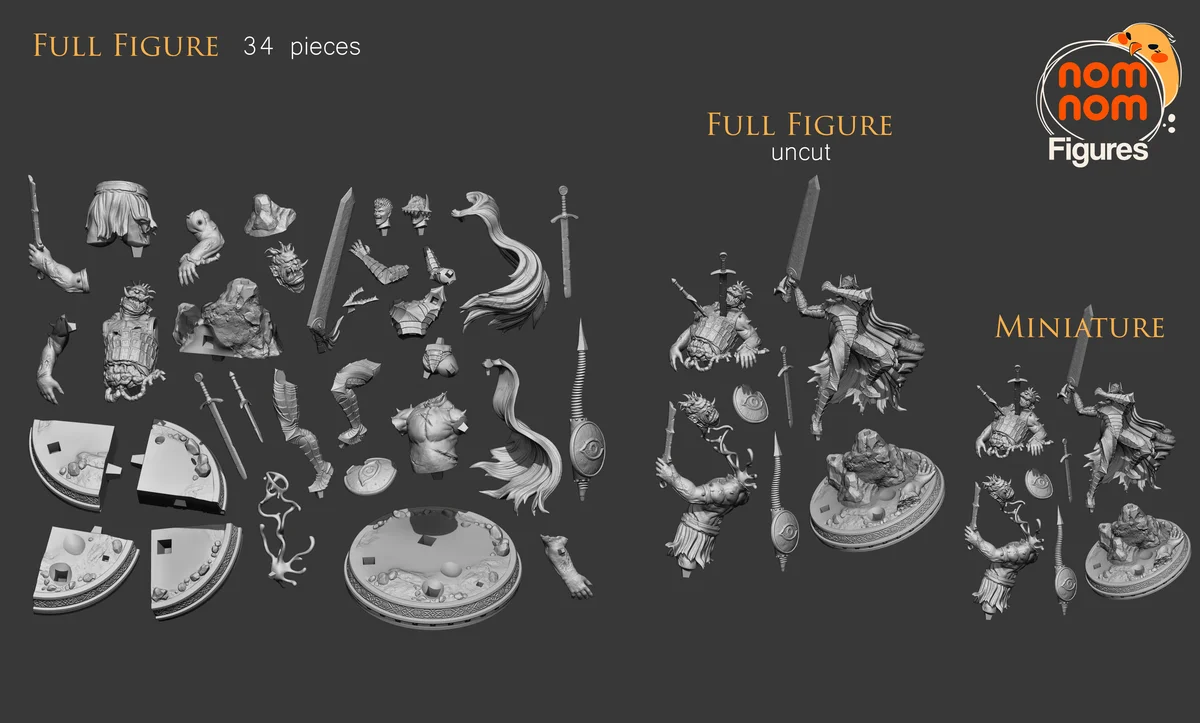 Guts v01 | Fan Art | 3D Printed Resin Model Garage Kit | *Un-Painted* | Nomnom 3