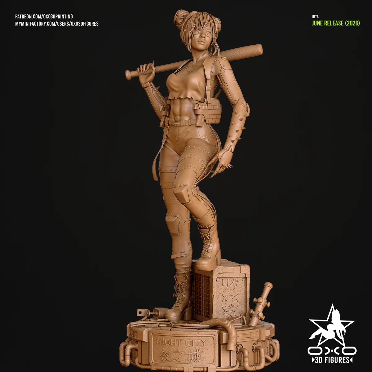 Rita CyberPunk | Fan Art | 3D Printed Resin Model Garage Kit | *Un-Painted* | OXO3D 6
