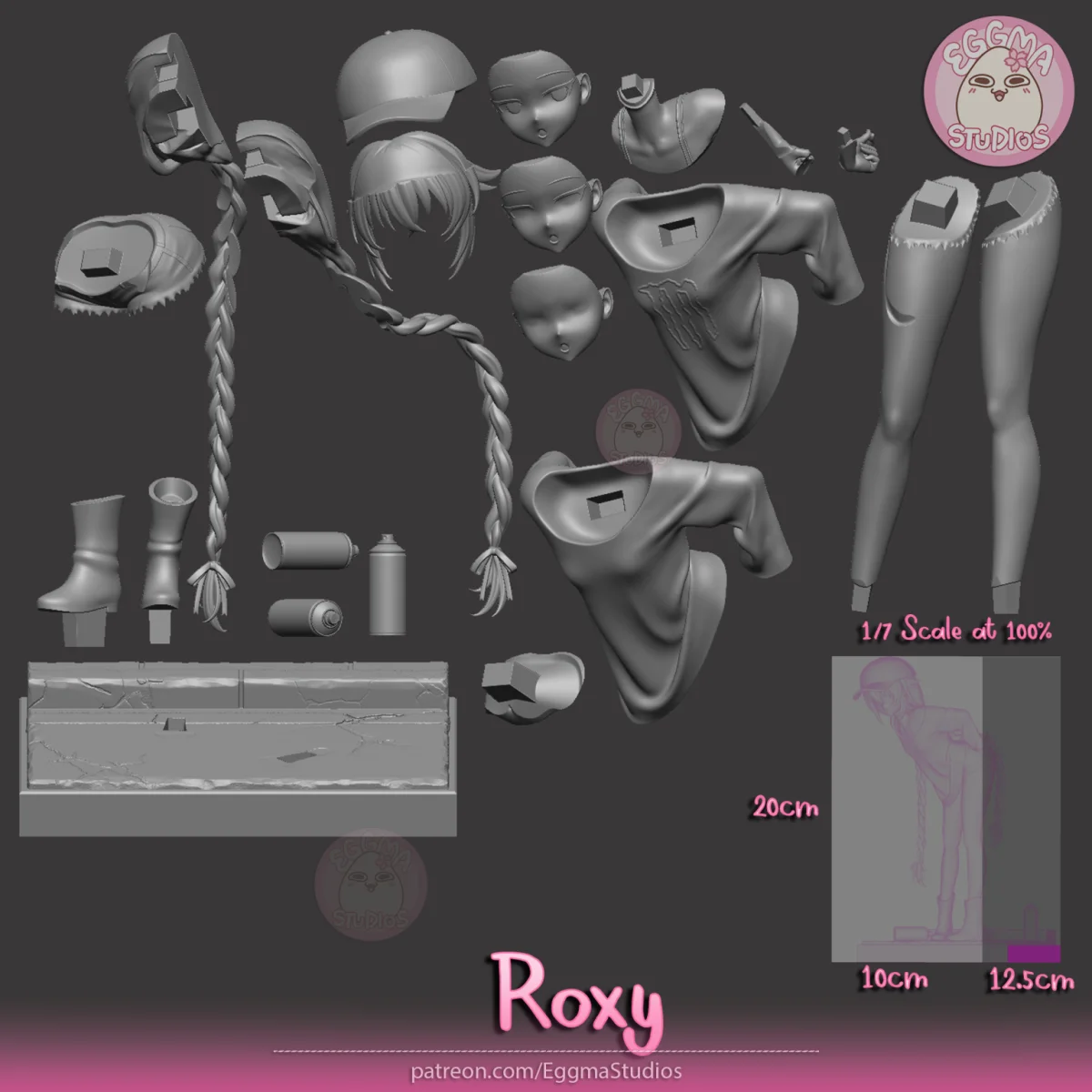 Roxy | Fan Art | 3D Printed Resin Model Garage Kit | *Un-Painted* | EggmaStudios 21