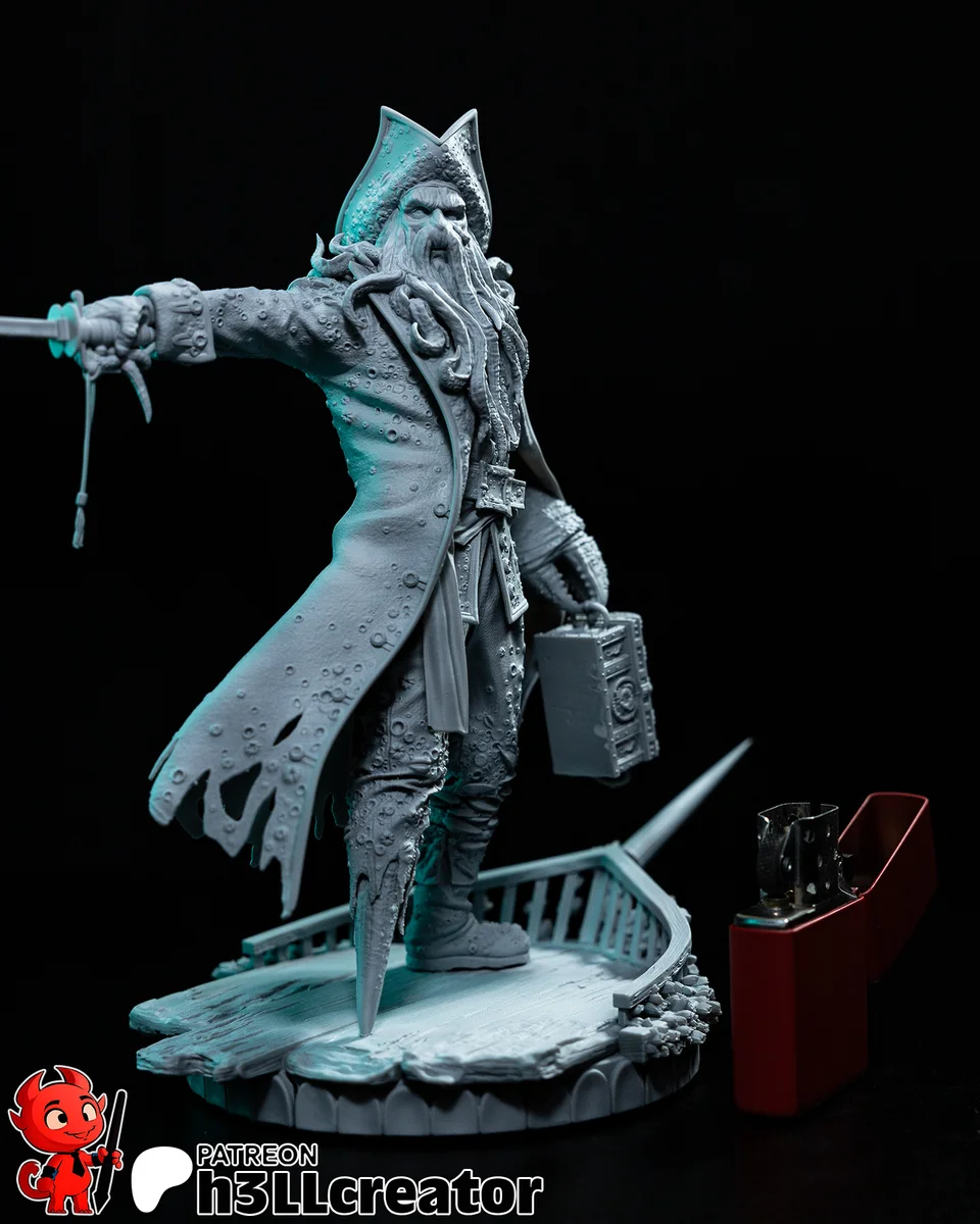 Davy Jones | Fan Art | 3D Printed Resin Model Garage Kit | *Un-Painted* | H3LL Creator 5