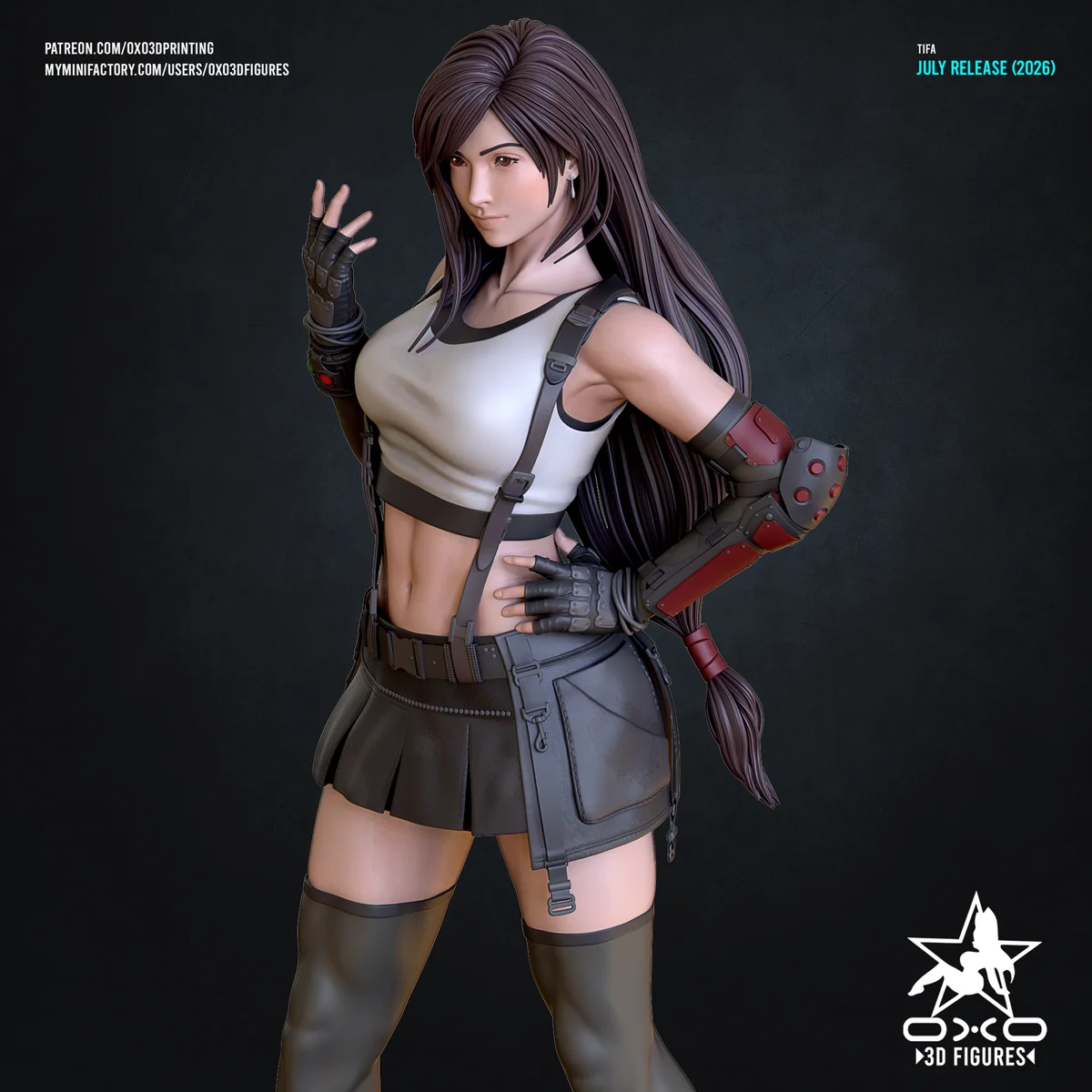 Tifa Lockhart | Fan Art | 3D Printed Resin Model Garage Kit | *Un-Painted* | OXO3D 4