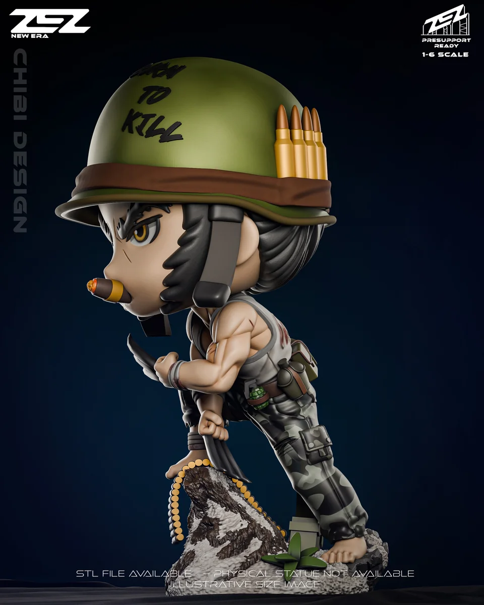 Chibi Wolverine | Fan Art | 3D Printed Resin Model Garage Kit | *Un-Painted* | ZEZ Studio 3