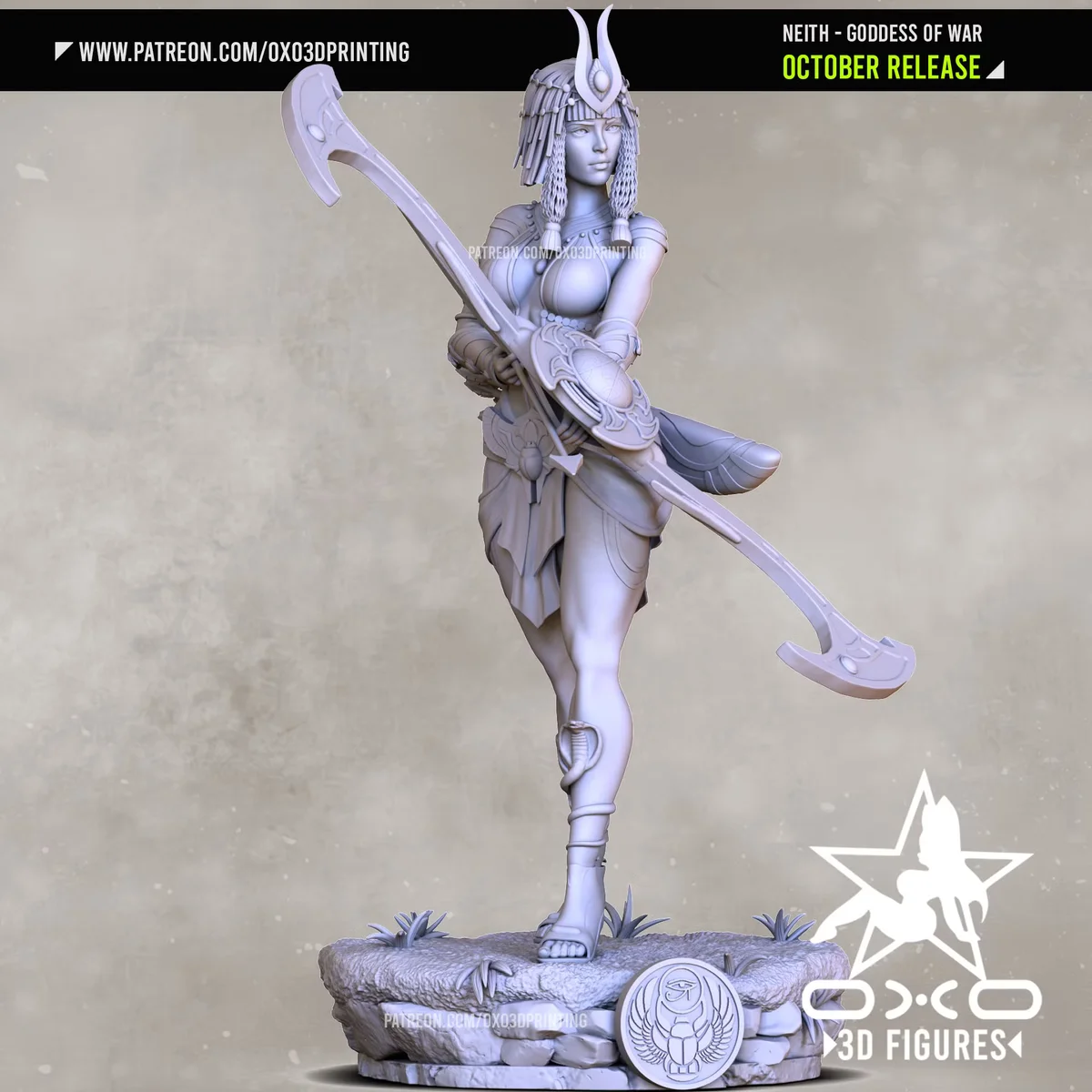 Neith | Fan Art | 3D Printed Resin Model Garage Kit | *Un-Painted* | OXO3D 5