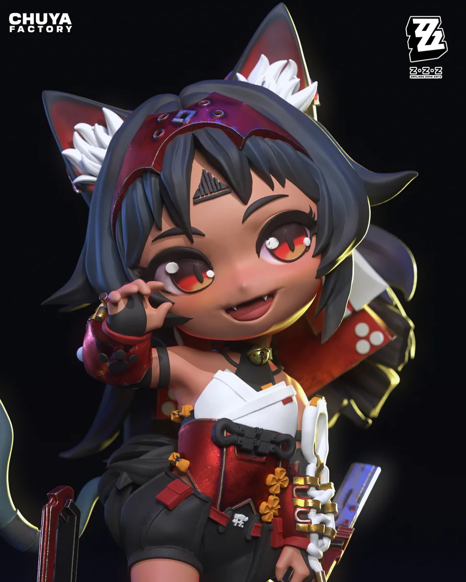 Chibi Nekomata | Fan Art | 3D Printed Resin Model Garage Kit | *Un-Painted* | Chuya Factory 6