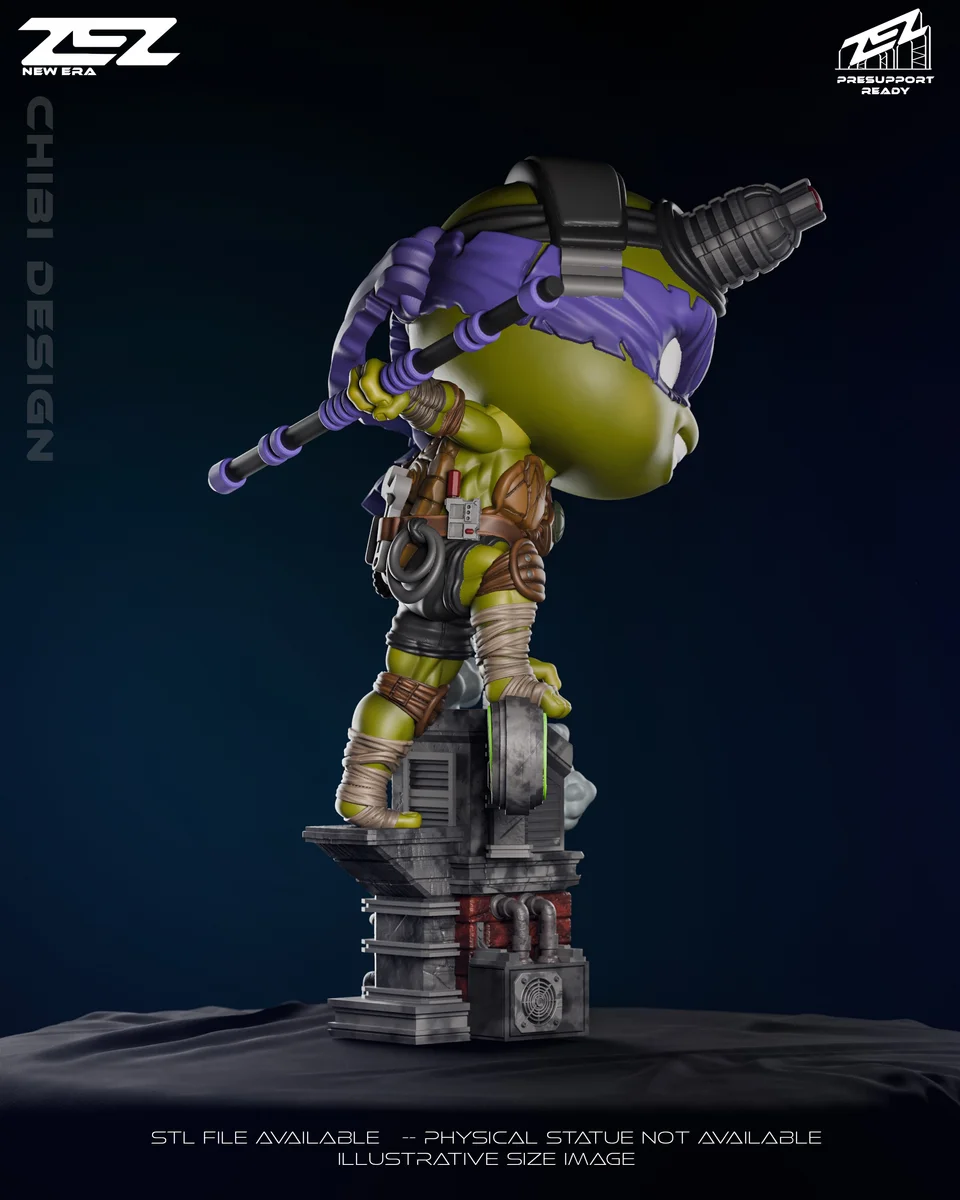 Chibi Donatello | Fan Art | 3D Printed Resin Model Garage Kit | *Un-Painted* | ZEZ Studio 5