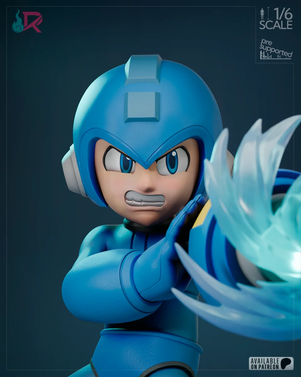 Megaman - Classic | Fan Art | 3D Printed Resin Model Garage Kit | *Un-Painted* | Rechtag 3