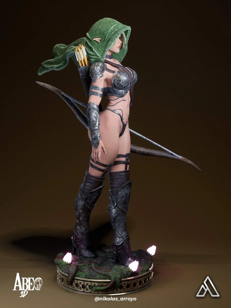 Elaria Shadownleaf | Fan Art | 3D Printed Resin Model Garage Kit | *Un-Painted* | Abe3D 6