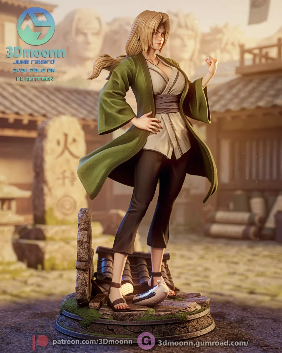 Tsunade Senju | Fan Art | 3D Printed Resin Model Garage Kit | *Un-Painted* | 3DMoonn 4