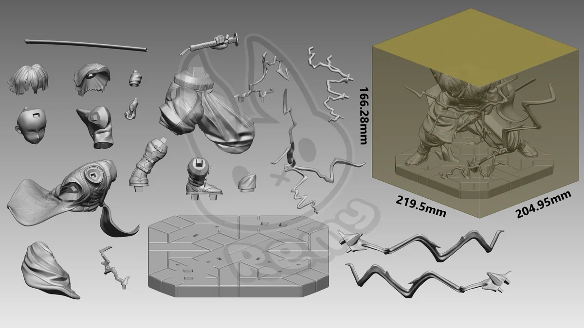 Zenitsu Agatsuma | Fan Art | 3D Printed Resin Model Garage Kit | *Un-Painted* | Remy Sculpts 6
